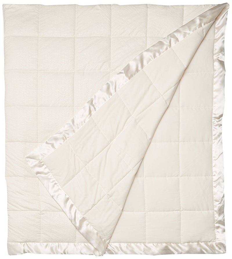 Madison Park Cambria Down Alternative Blanket, Premium 3M Scotchgard Moisture Wicking Treatment, Lightweight and Soft Bed Cover For Summer with Satin Trim, Oversized Full/Queen Ivory - Image 1